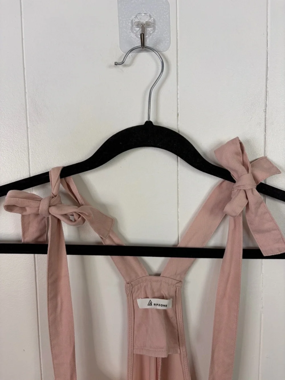 Ripzone Overalls Romper Jumpsuit Pink Tie Strap Pockets Shorts Womens Size XL - Picture 3 of 9